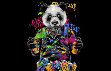 Wallpaper Color Minimalism Paint Panda Style Graffiti Bear