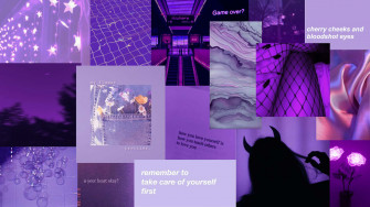 Aesthetic Laptop With A Hint Of Lavender Wallpaper