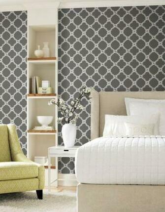 Trellis Wallpaper Dark Grey White Diamond Contemporary Modern Wallp