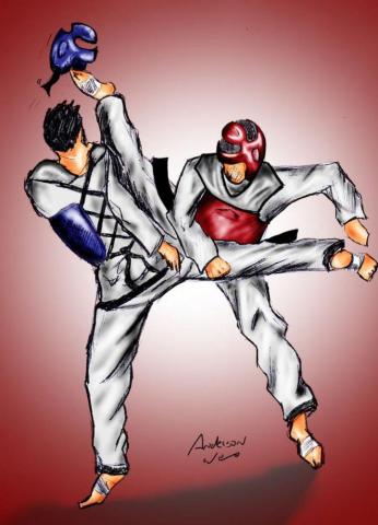 Taekwondo Cartoon Wallpaper Top