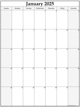 January Vertical Calendar Wallpaper
