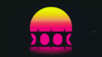Retrowave Sunset Bridge Live Wallpaper Wallpaperwaifu
