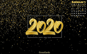 January New Year Desktop Calendar Wallpaper