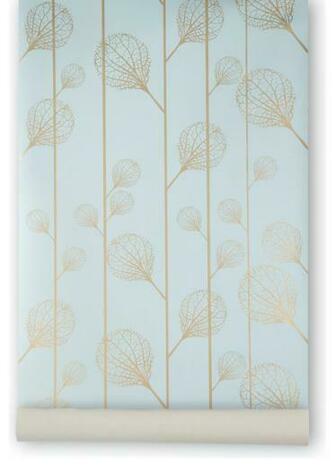 Ribbed Wallpaper Turquoise Gold Contemporary By Inmod