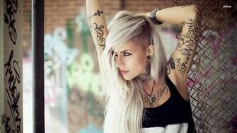Tattooed Blonde Girl Wallpaper