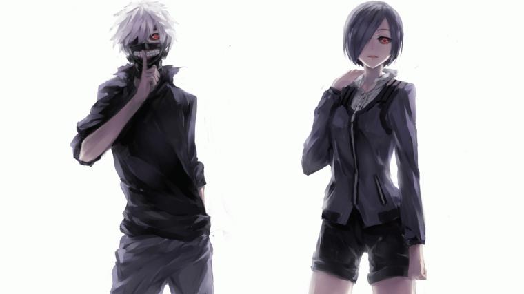 Tokyo Ghoul Wallpaper With Ken Kaneki And Touka Kirishima In