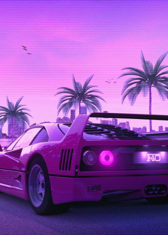F40 Sunset Poster Picture Metal Print Paint By Exhozt
