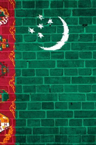 Wallpaper Turkmenistan Flag Wall Stones iPhone