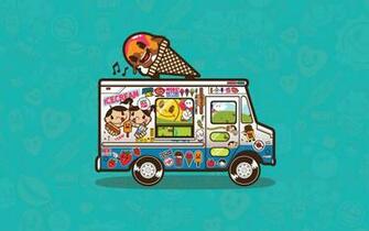 Ice Cream Delivery Truck Wallpaper