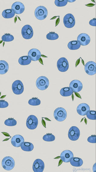 Cute Illustrated Blueberry Wallpaper