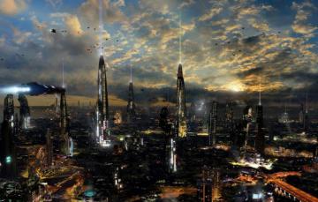 Wallpaper Clouds The City Lights Future Building Road Planet