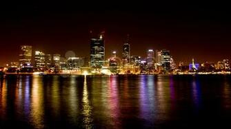 Perth City Night Lights Time Lapse Stock Footage