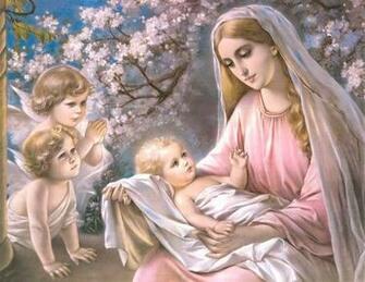 Child Jeus Playing And Sleeping In The Hands Of Mother Mary Drawings
