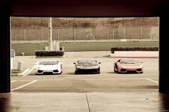 Wallpaper Lamborghini Aventador Garage Parking Three HD Desktop