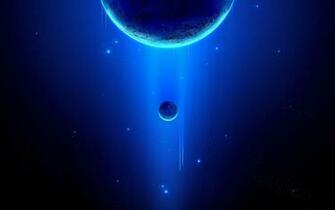 Light Blue Outer Space Planets HD Wallpaper