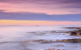 Wallpaper Sea Distance Sunrise