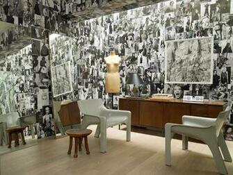 White Collage Wall Custom Wallpaper Drawing By Joseph Stashkevetch