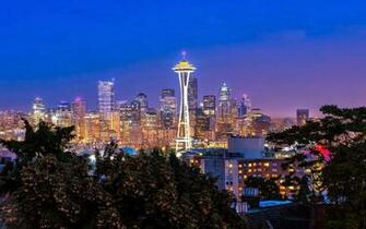 Seattle In Night HD Wallpaper For Desktop 1080p