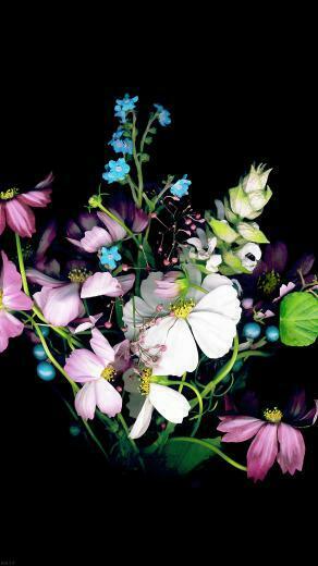 HD Abstract Flower Bunch In Dark Mobile Phone Wallpaper