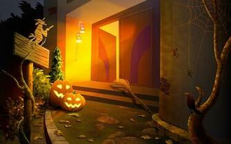 Halloween House Witches Desktop Wallpaper