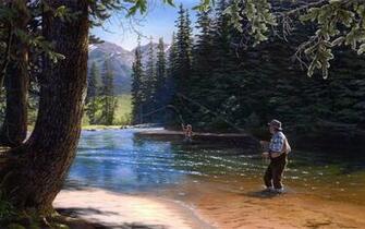 Desktop Wallpaper Of Fishing Day Painting Computer