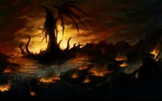 The Fiery Cthulu Wallpaper iPhone