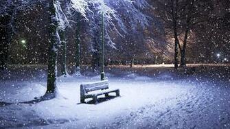 Christmas Scenery Wallpaper Snowing Chair Park Screensaver