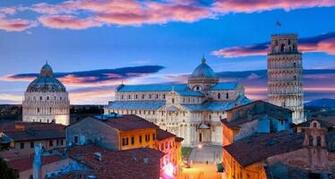 Cathedral And Bell Tower In Pisa Italy