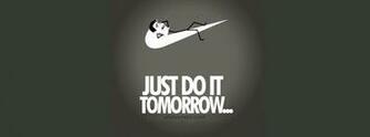 Just Do It Tomorrow Funny Timeline Cover Picture