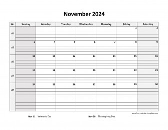November Calendar Printable With Grid Lines Designed Wallpaper