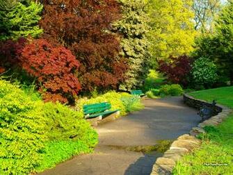 Beautiful Spring Scenery Of A Park Garden Green