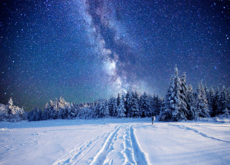 Landscape Night Winter Snow Wallpaper HD