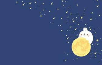 Wallpaper Night Mood The Moon Minimalism Stars Art Molang