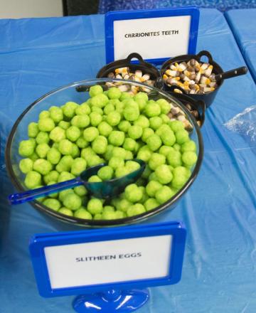 Slitheen Eggs In Foreground Are Round Green Cheese Puffs From