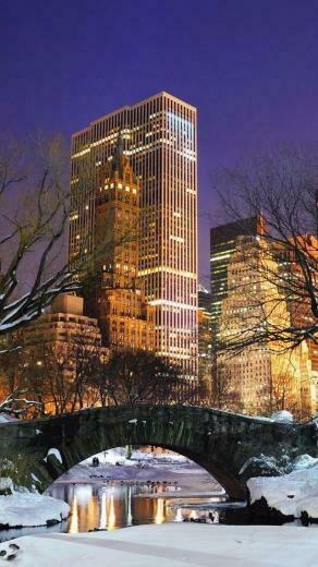New York City At Night From Central Park In The Snow A Taste Of