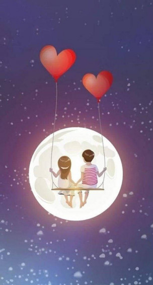 Cute Couples Cartoon Wallpaper