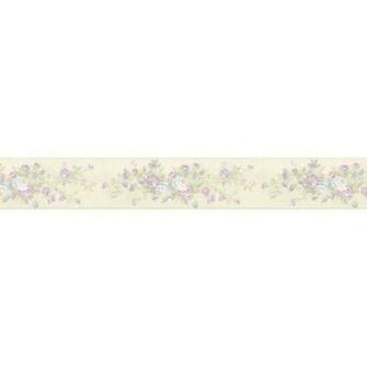Brewster Lavender Rose Border Wallpaper Overstock