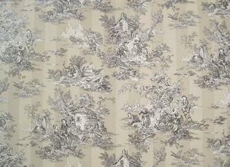 York Toile Black Amp White On Beige Tan Stripe Wallpaper Double