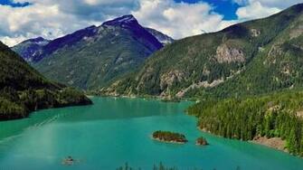 Columbia Washington State Clouds Forests Green Wallpaper