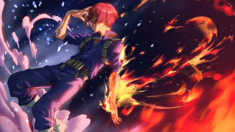 Shoto Todoroki Fire 4k Wallpaper