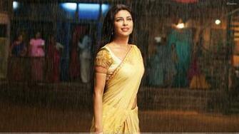 Priyanka Chopra In Yellow Saree Agneepath Wallpaper