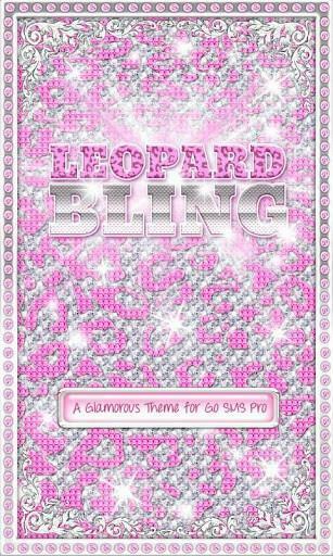 Bigger Bling Theme Pink Leopard Sms For Android Screenshot