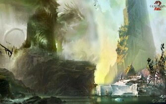 Wallpaper Art Landscape Dragon City Desktop