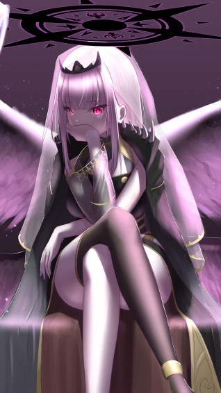 Anime Girl Angel Wings Wallpaper iPhone Phone 4k 2150f