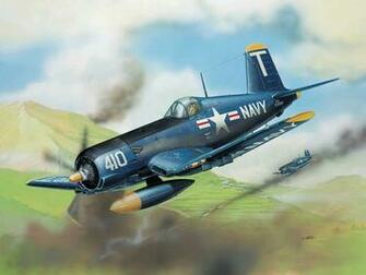 Art Aircraft F4u Corsair Navy Fighter Air Force Usa