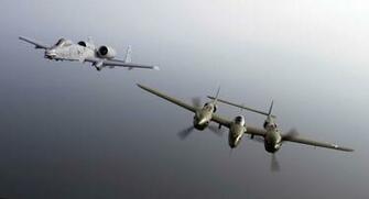 Lightning Flies In Formation With An A Thunderbolt Over