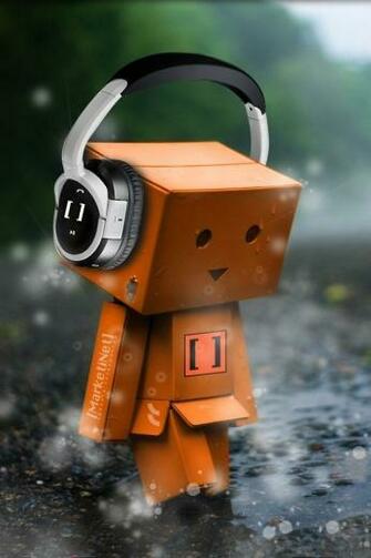 HD Cute Box Man Music iPhone Wallpaper Background