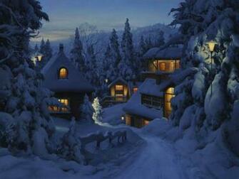 Christmas In The Mountains Wallpaper