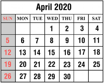 April Calendar Printable Monthly Template June