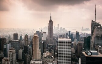 New York Usa City Towers Photo Skyline Vintage HD Wallpaper